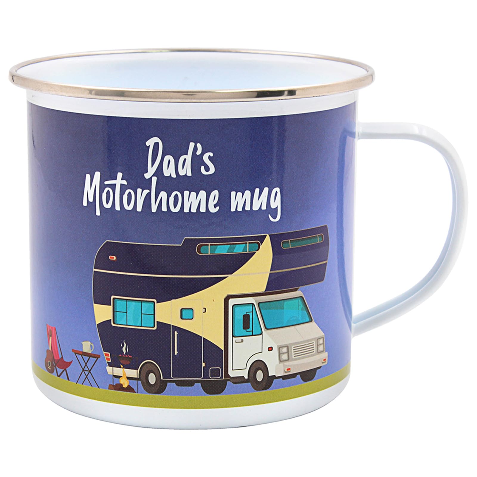 The Leonardo Collection Women's Dad's Motorhome Tin Mug, Tea And Coffee Mugs For Hot Drinks | Fine China Printed Mugs For Kitchen & Home | Reusable Ceramic Cups For Every Occasion | Gifts For & Men