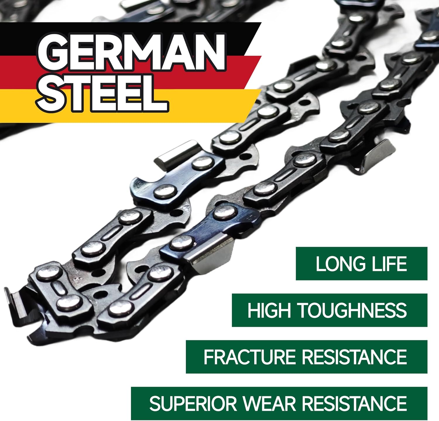 4 Pack 14 Inch Chainsaw Chain 3/8" LP Pitch .050" Gauge 50 Drive Links 14 Inch Replacement Pole Saw Chains Compatible with Mcculloch Remington and More S50