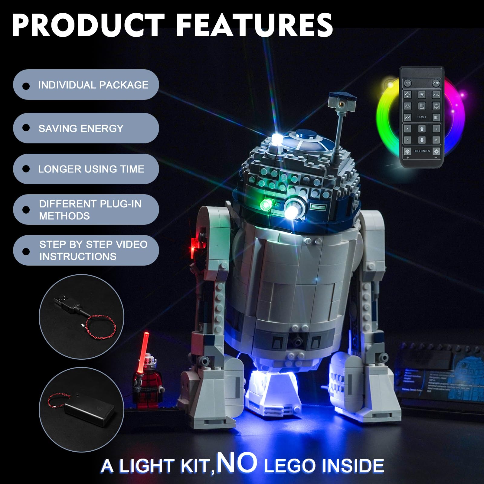 Amazon.co.jp: BrickBling LEDライト Lego 75379 R2-D2対応 | リモコン