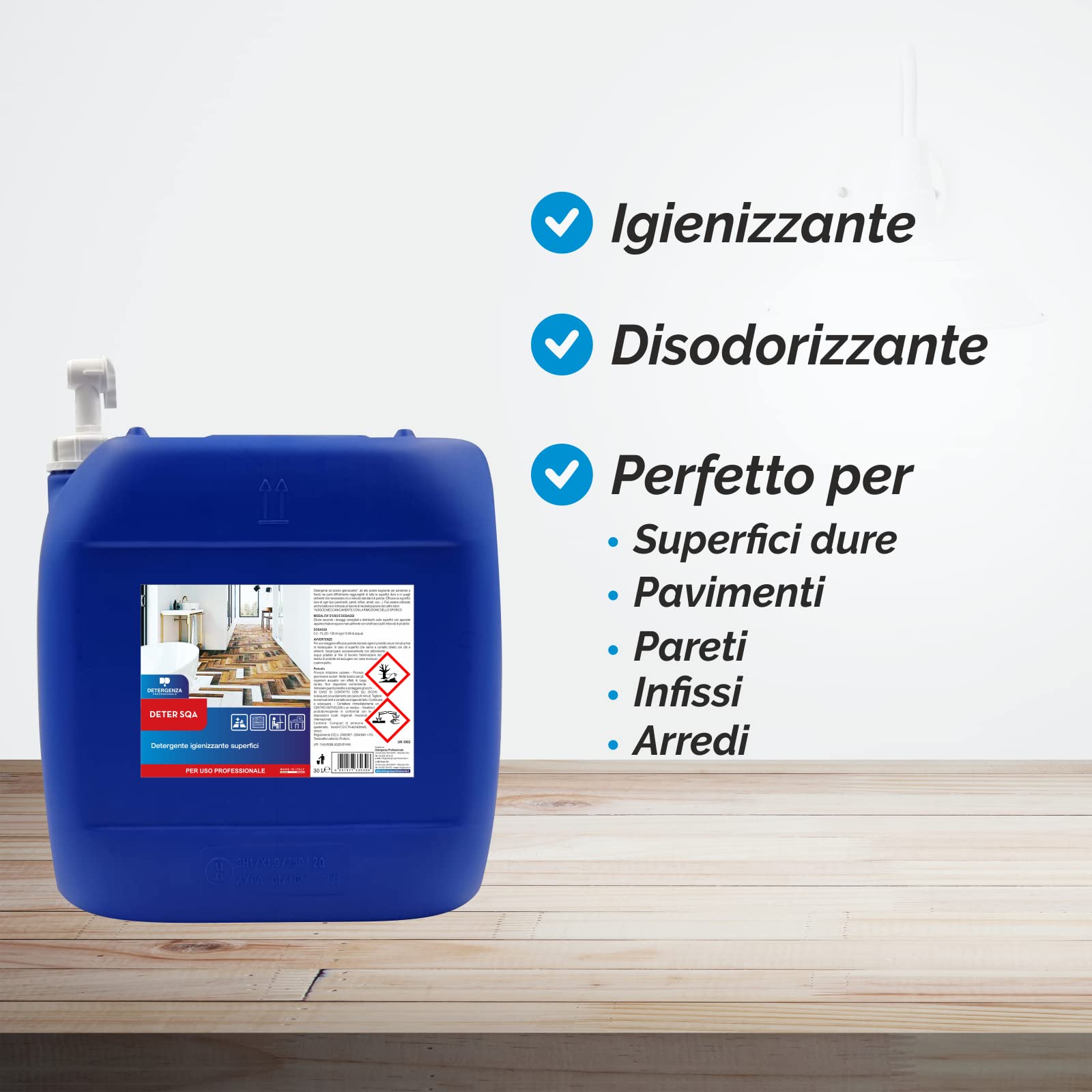 DETERGENTE IGIENIZZANTE SUPERFICI Deter SQA CONCENTRATO - Tanica da 30 L