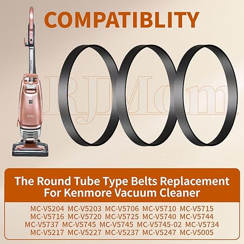 Miniatura 2 de 20-5275 Correas de vacío de repuesto para piezas de vacío Kenmore - Correas planas de vacío para Kenmore 116 piezas (paquete de 3) modelos de vacío