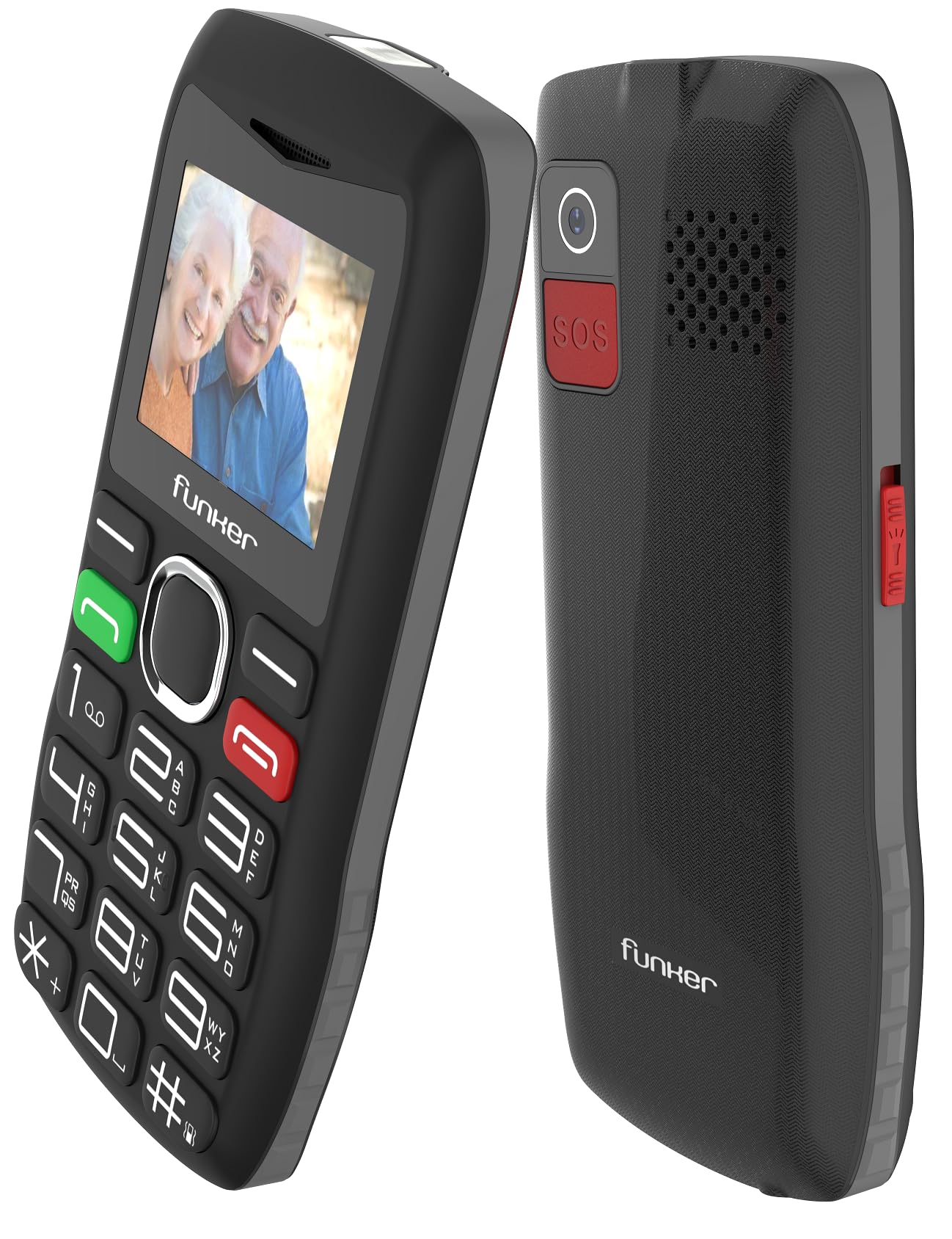 Funker C120 Classic - Teléfono Móvil para Personas Mayores con Botón SOS - Teclas Grandes y Volumen Alto -USB-C - Bateria 1000mAh - Pantalla Grande de 1,8 Pulgadas - Fácil de Usar