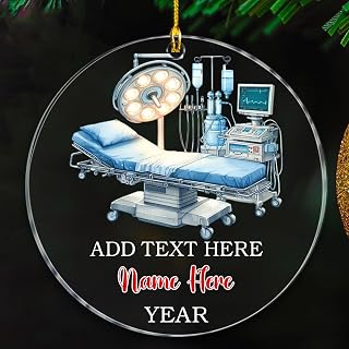 Surgeon Christmas Ornaments 2025, Personalized Year/Text/Name Surgeon Doctor Xmas Ornament Gift, Best Surgeon Ever Xmas Ornaments Keepsake, Customized Surgeon Christmas Ornament Gift for Retirement