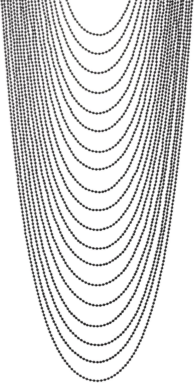 COOLSTEELANDBEYOND Long Statement Necklace Waterfall Multi-Strand Ball Chains Pendant, Dress Prom Party