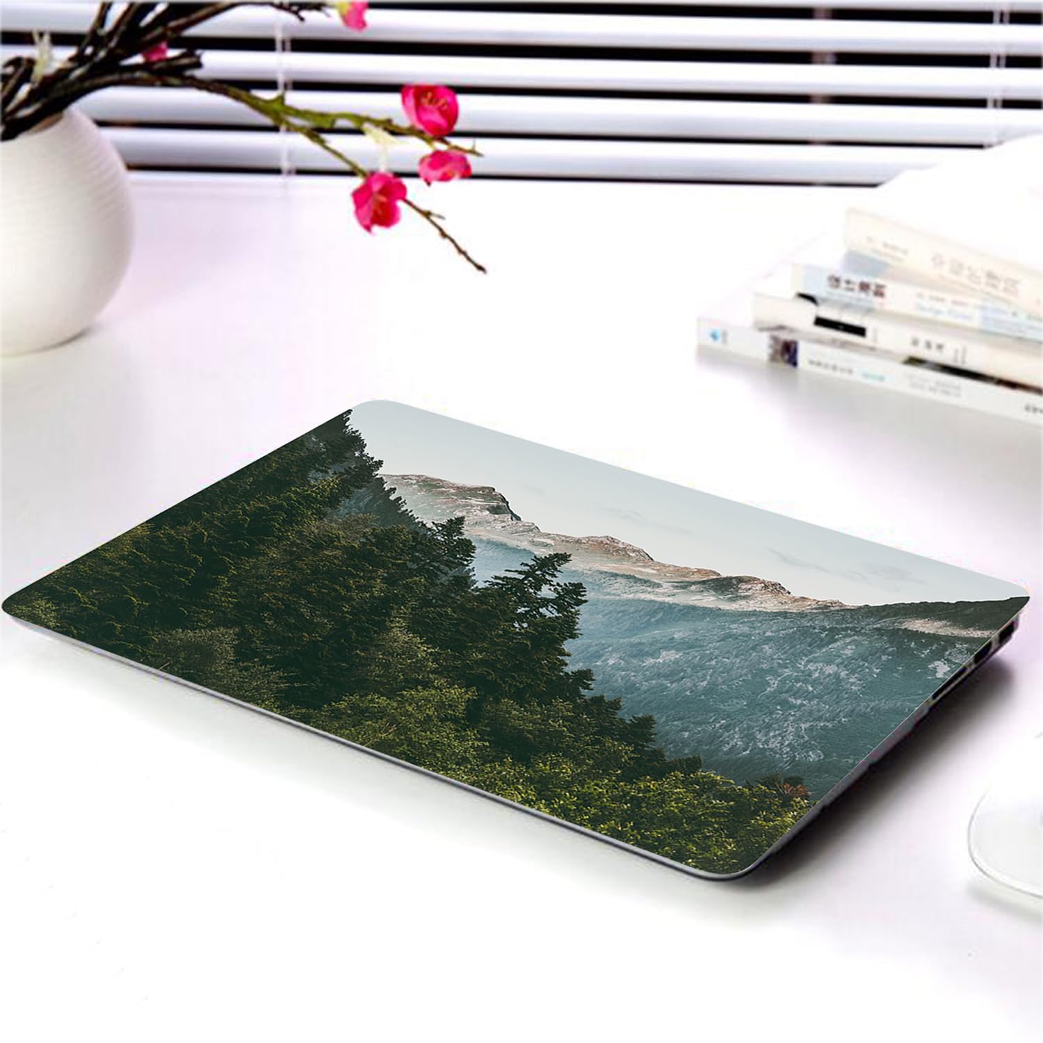 Coque Compatible avec Macbook Air 13 Pouces A2681 A3113 M2 M3 avec Liquid Retina Display Touch ID Version de 2022 2024, Housse Étui Rigide de Protection Mat en Plastique, Montagne