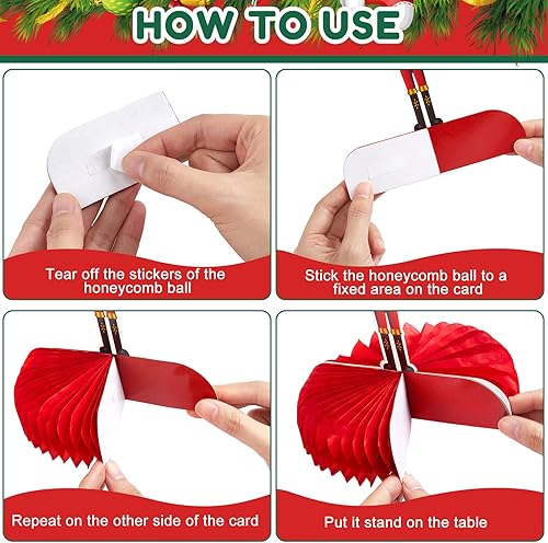 Miniatura 4 de 9 piezas de centro de mesa de nido de abeja de Navidad, cascanueces de Navidad, soldado de nido de abeja, centros de mesa de nido de abeja de