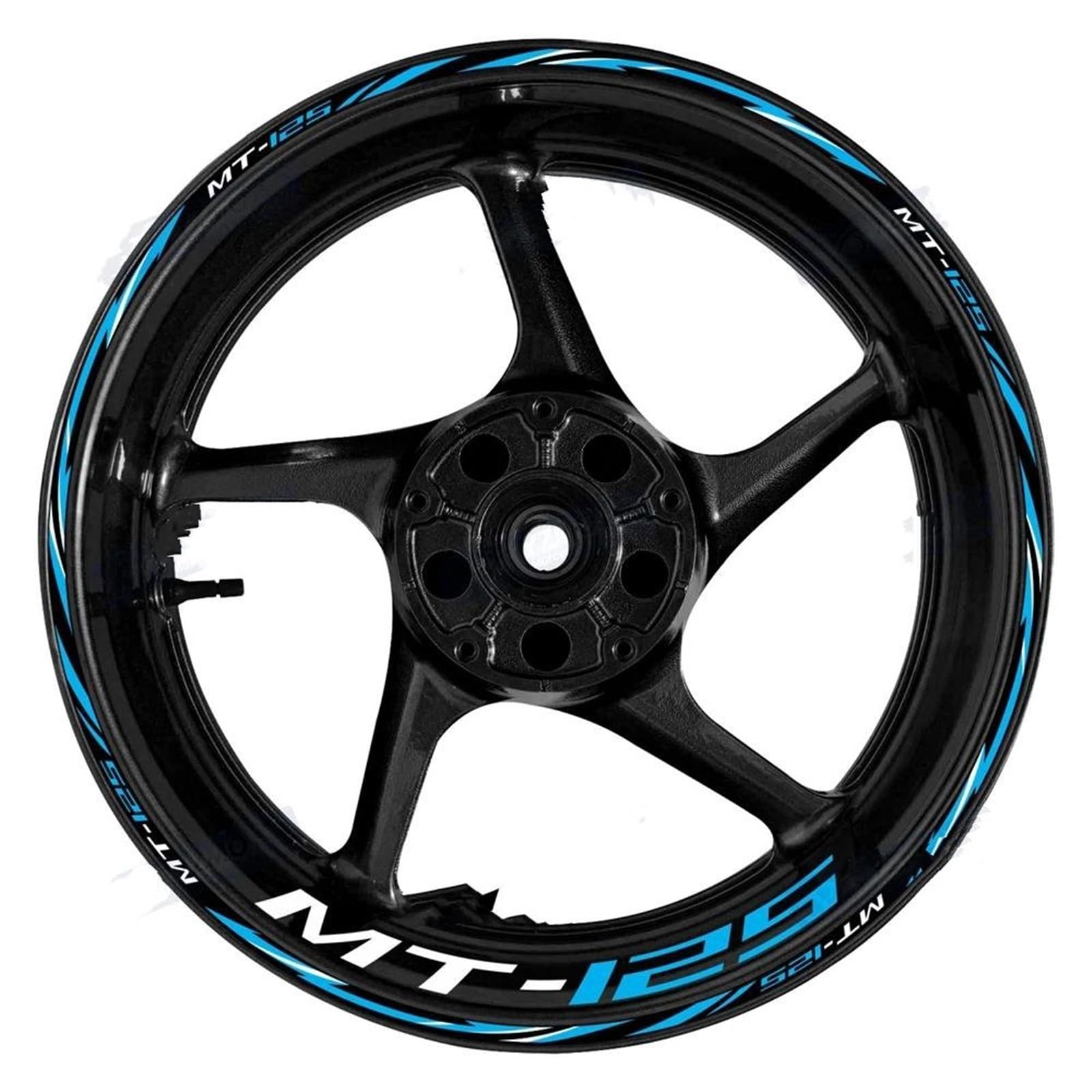 Motorcycle for Yamaha MT-125 MT125 17 Inch Front Rear Racing Wheel Stickers Rim Hub Tape Decal Motorbike(Color15)