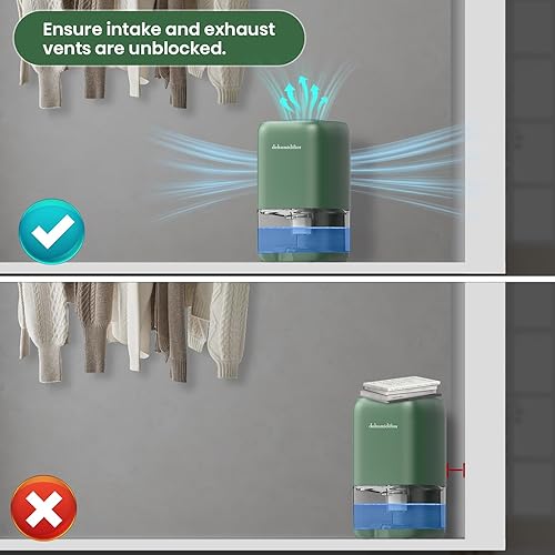 Miniatura 8 de Deshumidificador, deshumidificadores pequeños de 30 onzas para el hogar, silencioso con apagado automático, deshumidificadores portátiles para