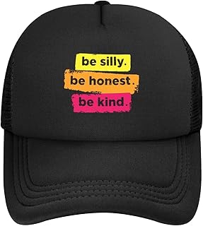 fwoeqiz Be Silly Be Honest Be Kind Mesh Hat Baseball Cap Golf Sun Cap Dad Hats Adjustable for Men Women Black