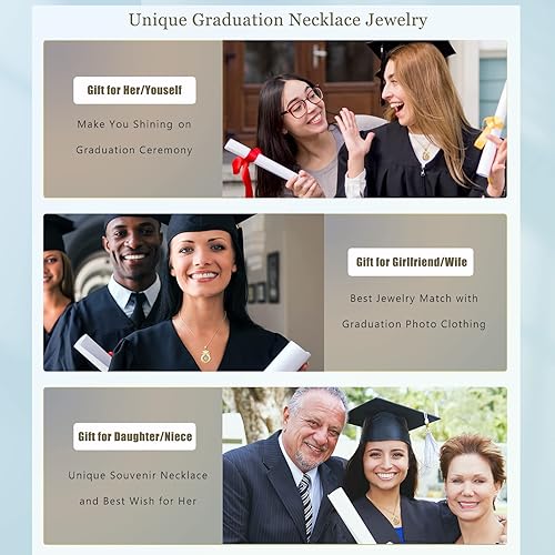 Miniatura 5 de Regalos de graduación para ella 2023, regalos de collar de graduación, collar de brújula de graduación, collar de brújula inspirador, regalo de