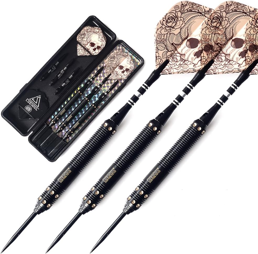 CUESOUL Dragon Professional Steel Tip Darts - 21g/23g/25g Brass Barrels, Super Grip & Optimal Balance