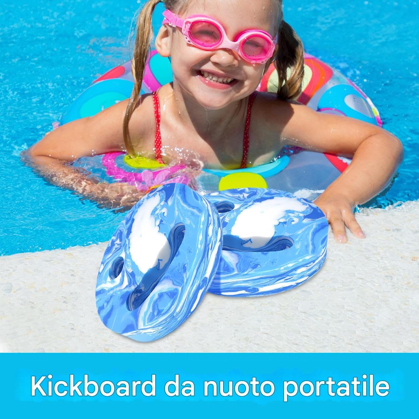 Aqua Disc Adulti Bambini, 2 Dischi per Esercizi in Acqua, Peso D'acqua per Esercizi in Piscina, Dischi in Schiuma EVA per Fitness in Acquas, Disco da Nuoto Portatile per Adulti Principianti
