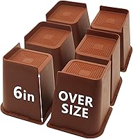 Vista 33 de Paquete de 4 elevadores de cama de 1 pulgada, elevadores de muebles de 2 pulgadas, negros, elevadores de cama resistentes para mesa, sofá, silla