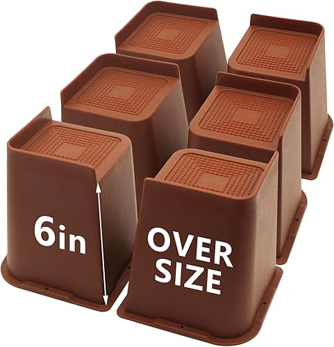 Vista 33 de Paquete de 4 elevadores de cama de 1 pulgada, elevadores de muebles de 2 pulgadas, negros, elevadores de cama resistentes para mesa, sofá, silla