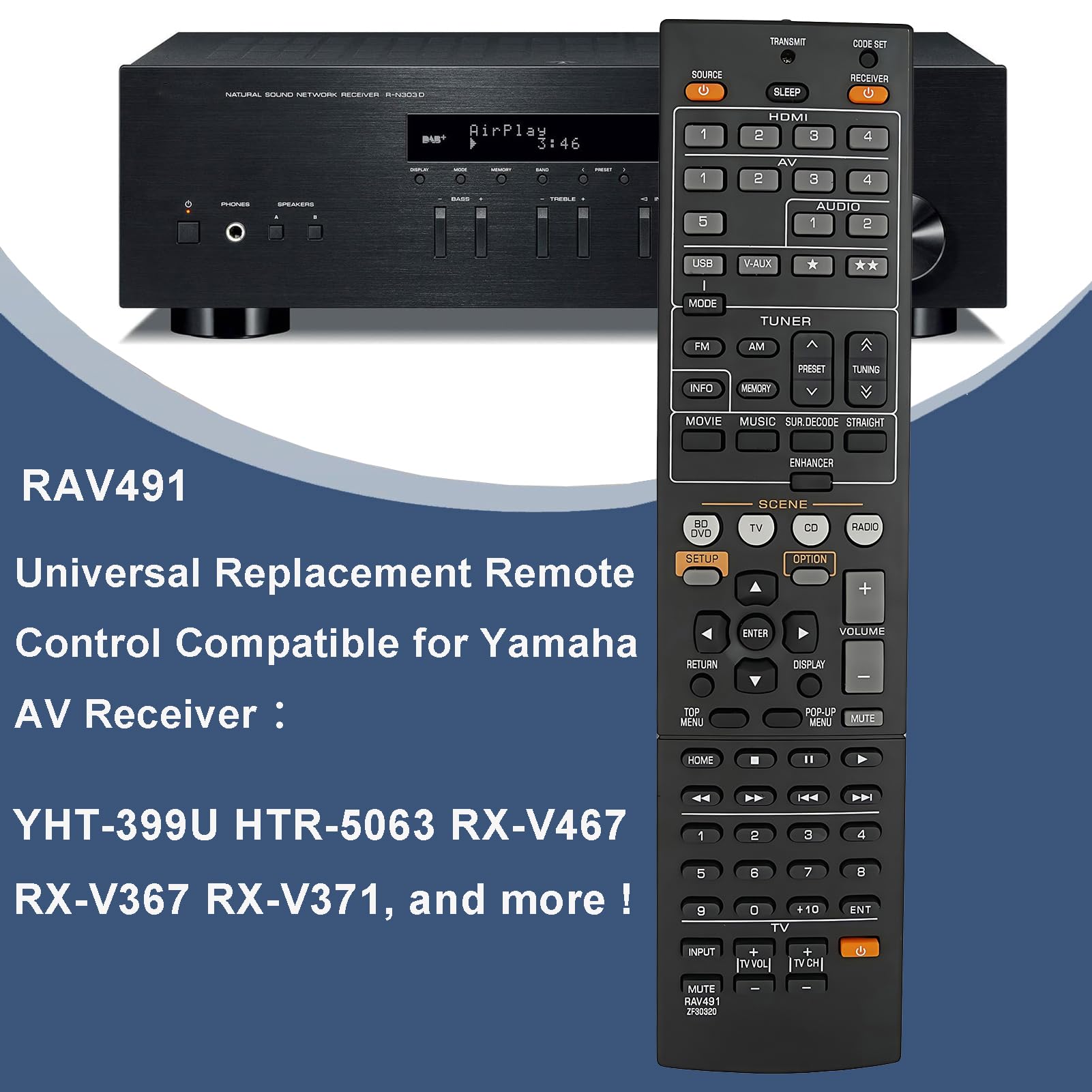 Amazon.com: Replacement Remote Control RAV491 ZF30320 Fit for