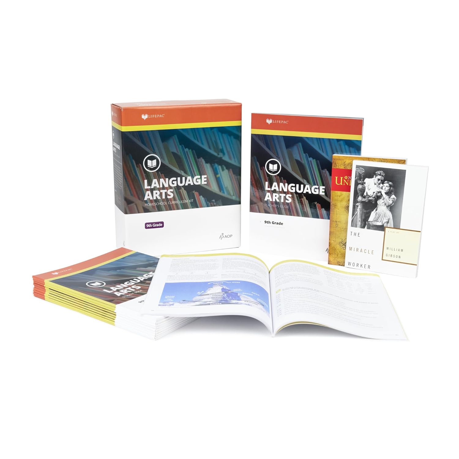 Grade 9 Christian Homeschool Curriculum 4-Subject Set +Teacher Guides Language Arts Math Science Social Studies for Homeschooling 9th Alpha Omega Lifepac      Paperback – January 1, 2011