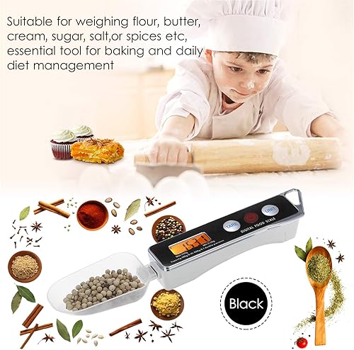 Miniatura 7 de Báscula digital de cuchara medidora, báscula electrónica de cocina con función de tara, 0.00 oz-17.64 oz, 2 cucharas desmontables (1.0 fl oz, 2.7 fl