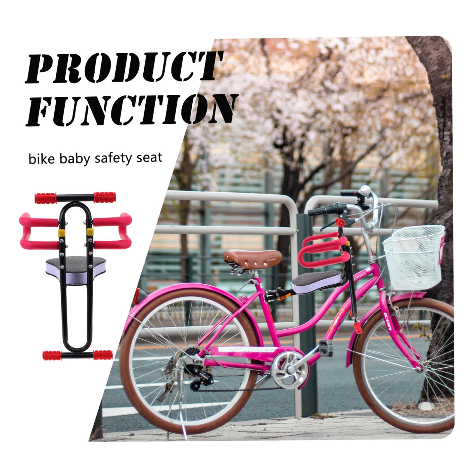 GANAZONO Sillín para Bicicleta Eléctrica Infantil Ajustable, 1 Set Negro