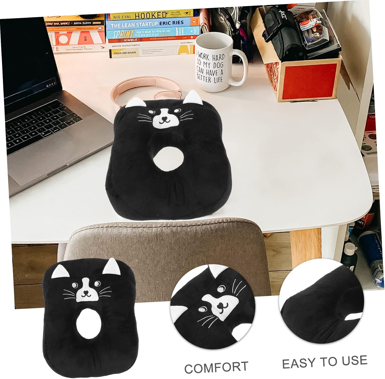 Gatuida Arm Hole Nap Pillow Plush PP Cotton Desk Pillow for Office Study