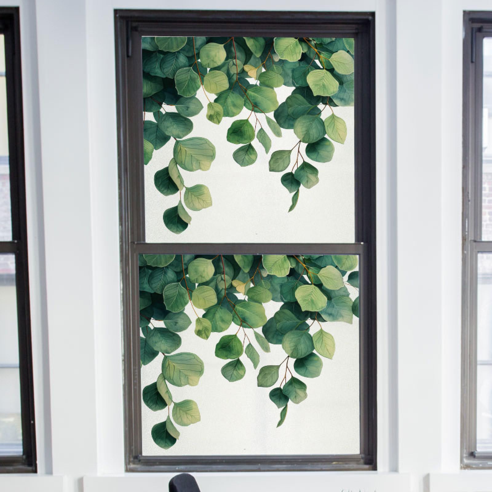 JFGCTYHXY Window film, Leaves Privacy Film for Glass Windows,Blackout Self-Adhesive,Opaque for Bathroom,Static Outdoor(60x58cm/3pcs)