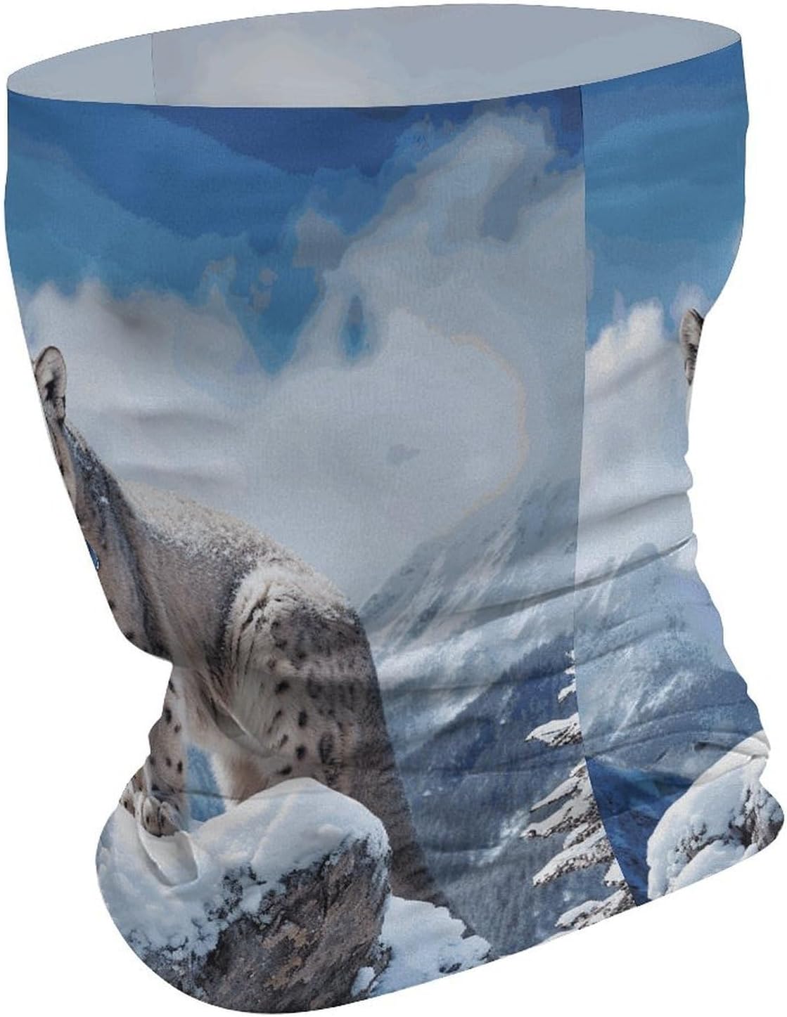 Snow Leopard Mountain Bandana Soft Neck Breathable Headband Uv Protection Neck Gaiter Reversible Scarf Gaiter Double-Sided Head Scarf Multipurpose Headwear For Outdoor Running Hiking