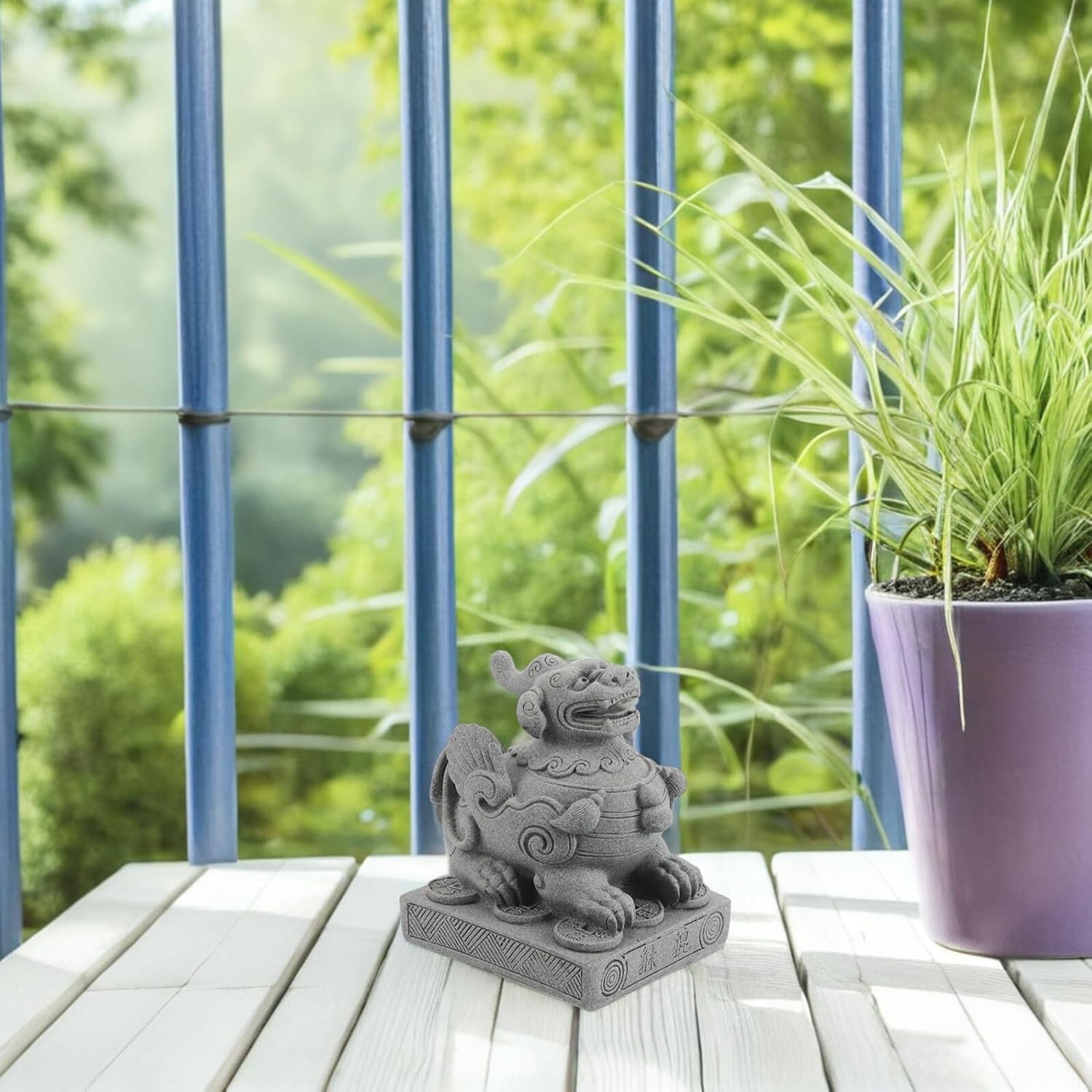 Miniature Pi Yao Statue Figurine Sandstone Ornament for Feng Shui Desktop and Garden Decor Wealth Attracting Micro Landscape Craft