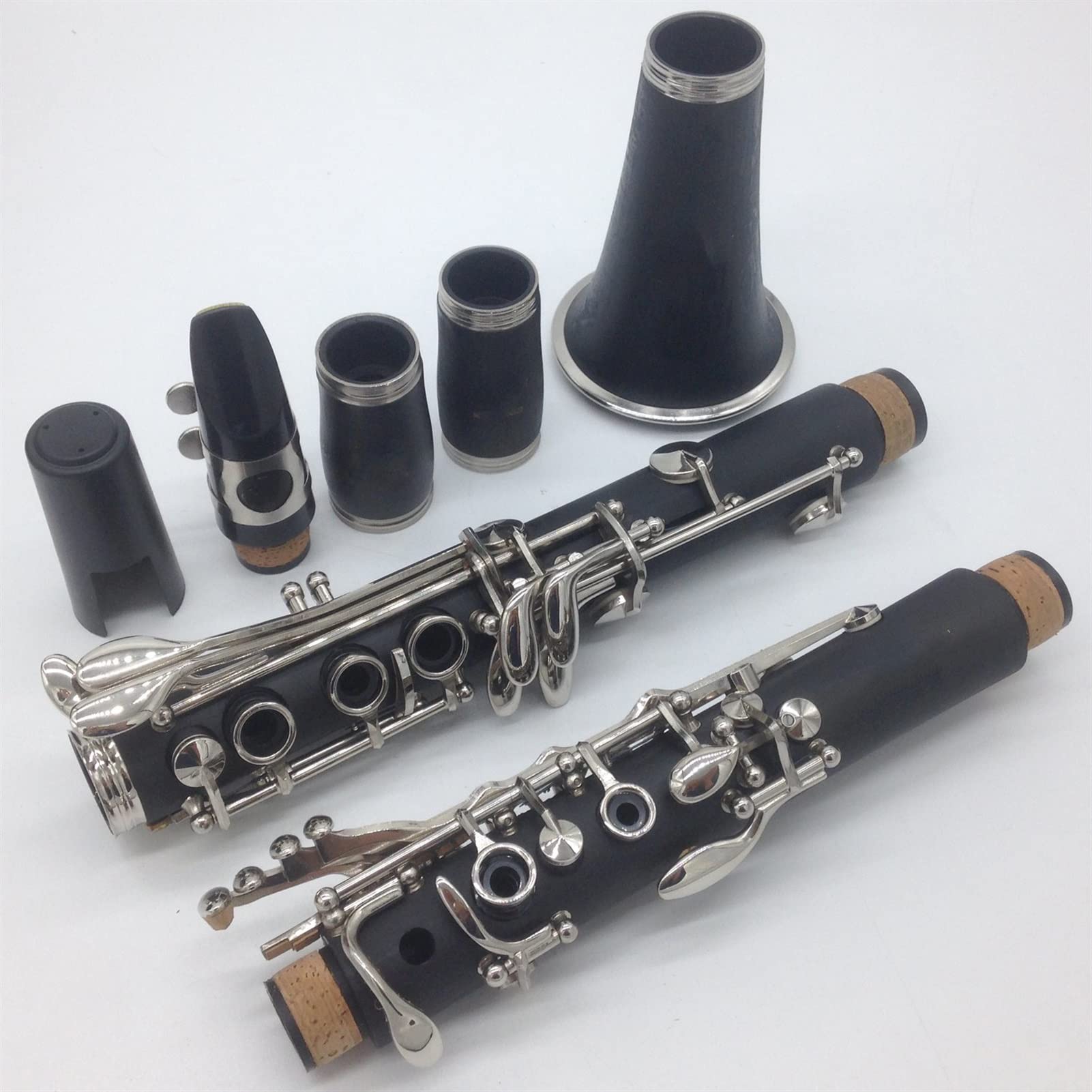 BB Clarinetto Bakelite Clarinetti Nichel Silver Silver Key Strumenti Musicali Caso Bocchino Reeds (Color : Ebony)
