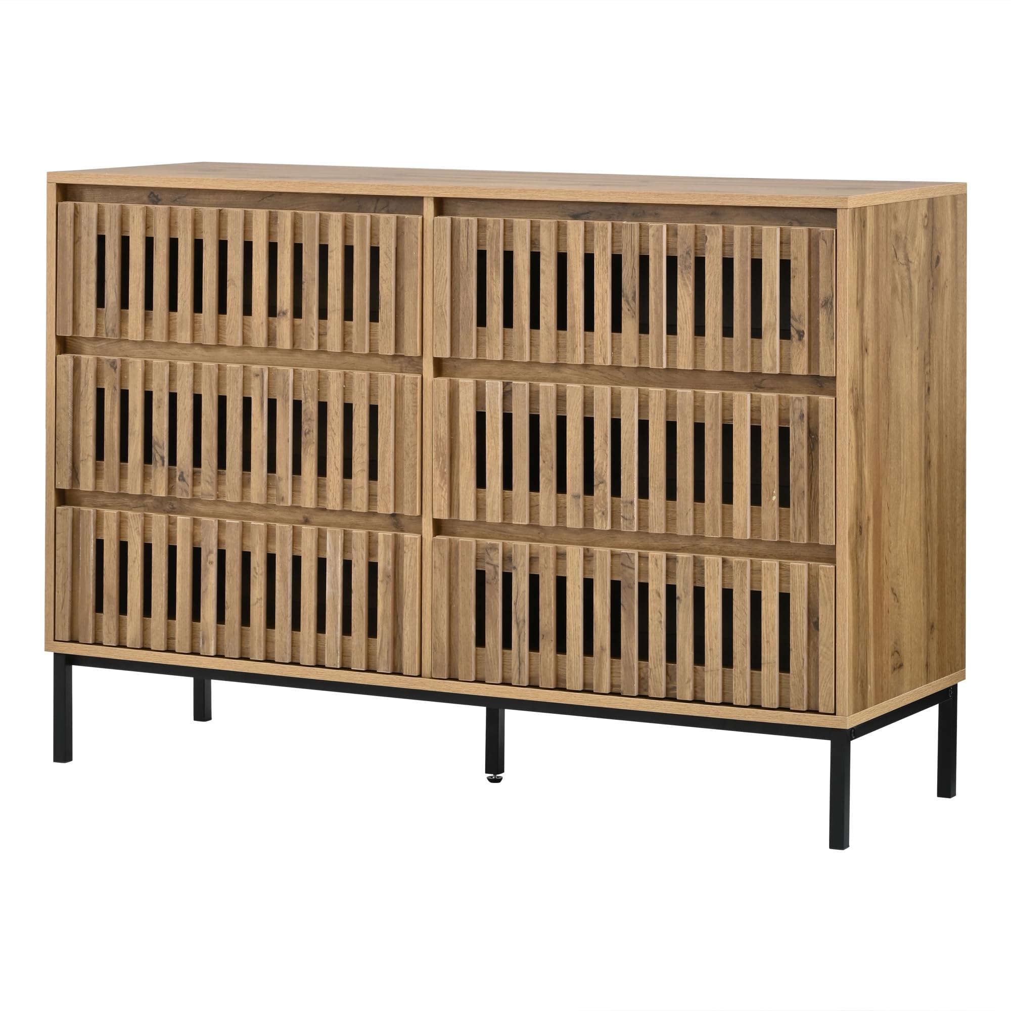 Credenza moderna, comò con 6 cassetti, armadietto portaoggetti, colore