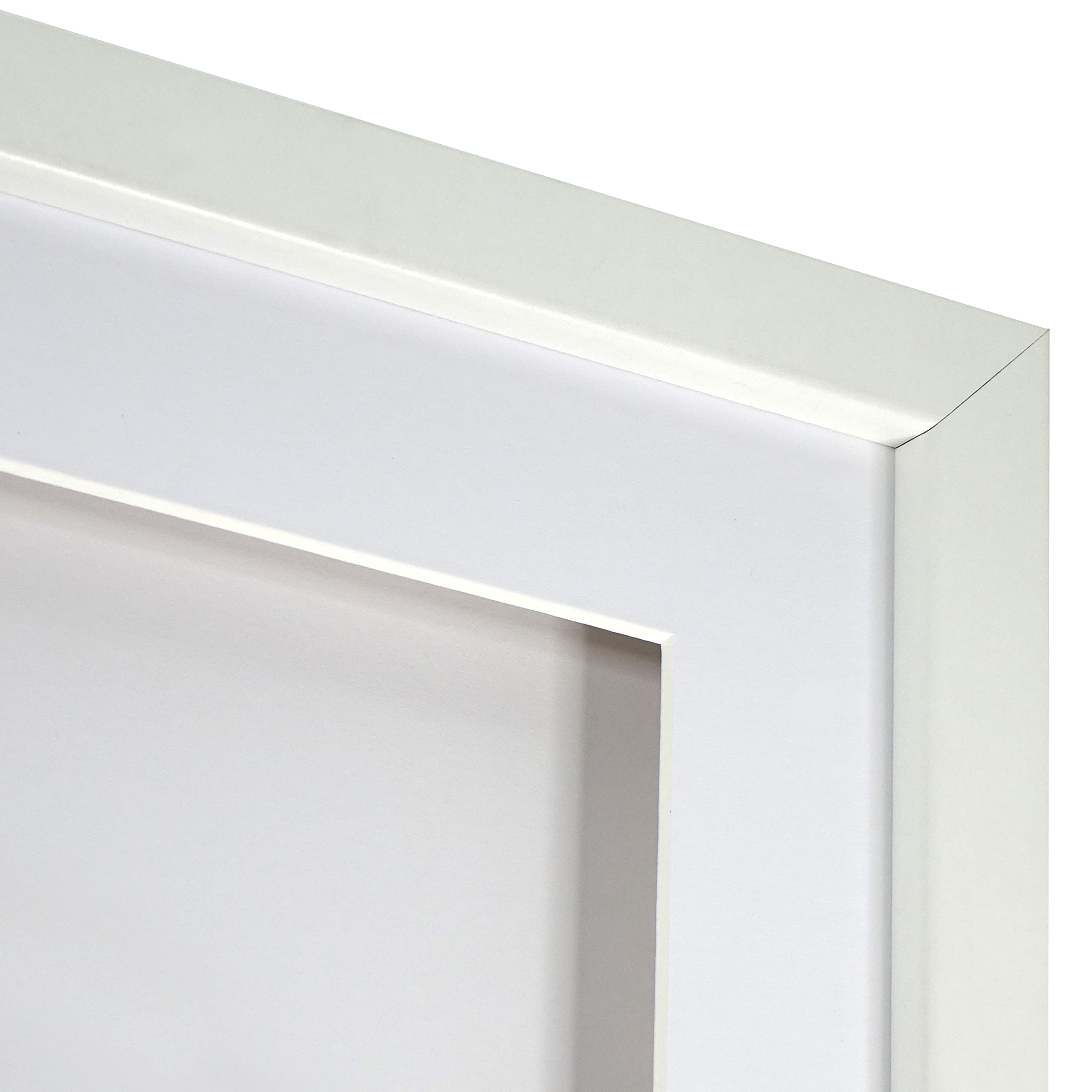 Vivarti DIY Adulto 3D montado + Doble Apertura Camiseta Deportiva Marco de Pantalla 61 x 91.5cm - Marco Blanco, Montaje Blanco, Tarjeta de Respaldo Blanca