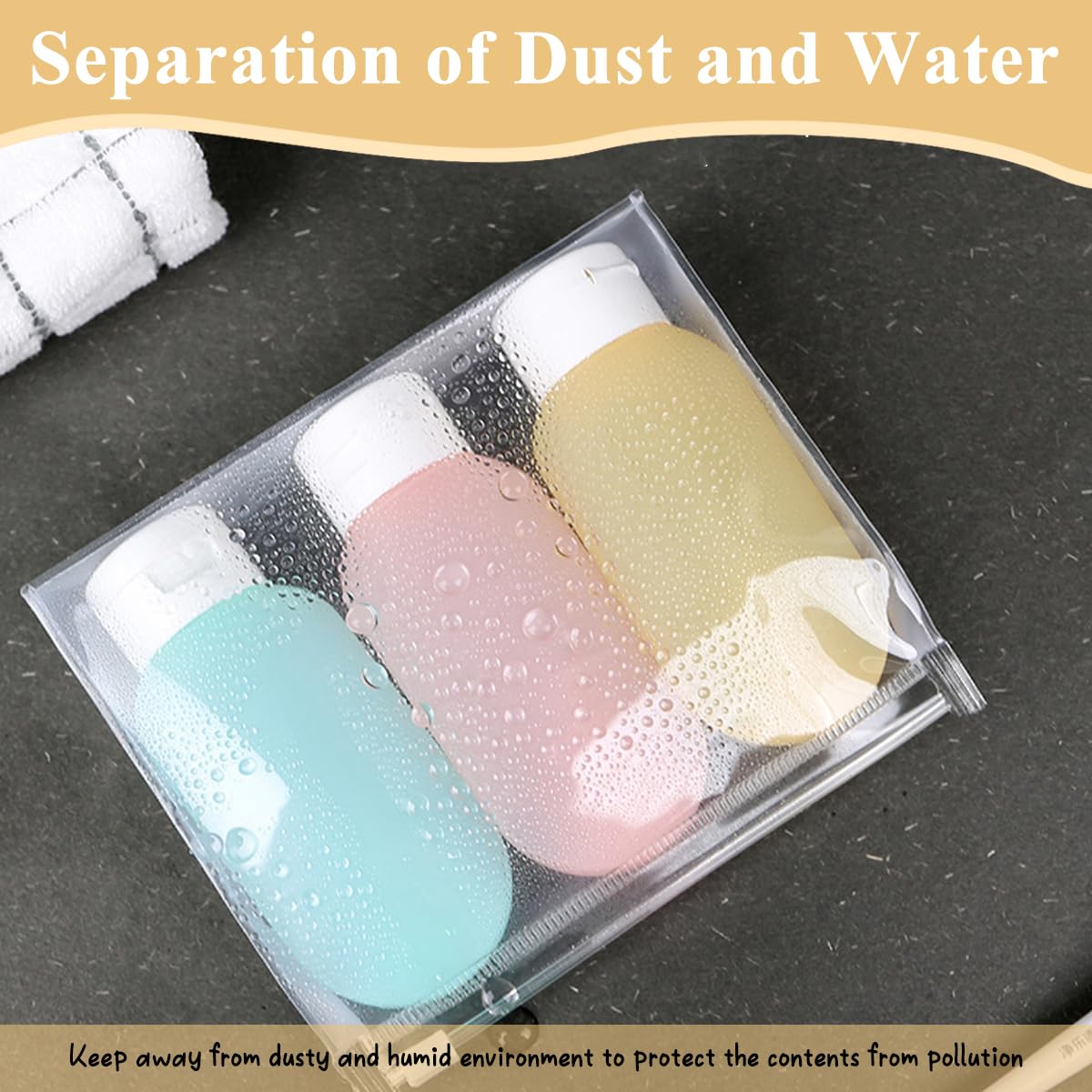 MAYCREATE® Travel Bottles for Toiletries 3pcs Set,60ml Travel Toiletry Bottles,Small for Refillable Leakproof Squeeze Containers with Lids Shampoo Lotion BPA-Free - Image 4 thumbnail