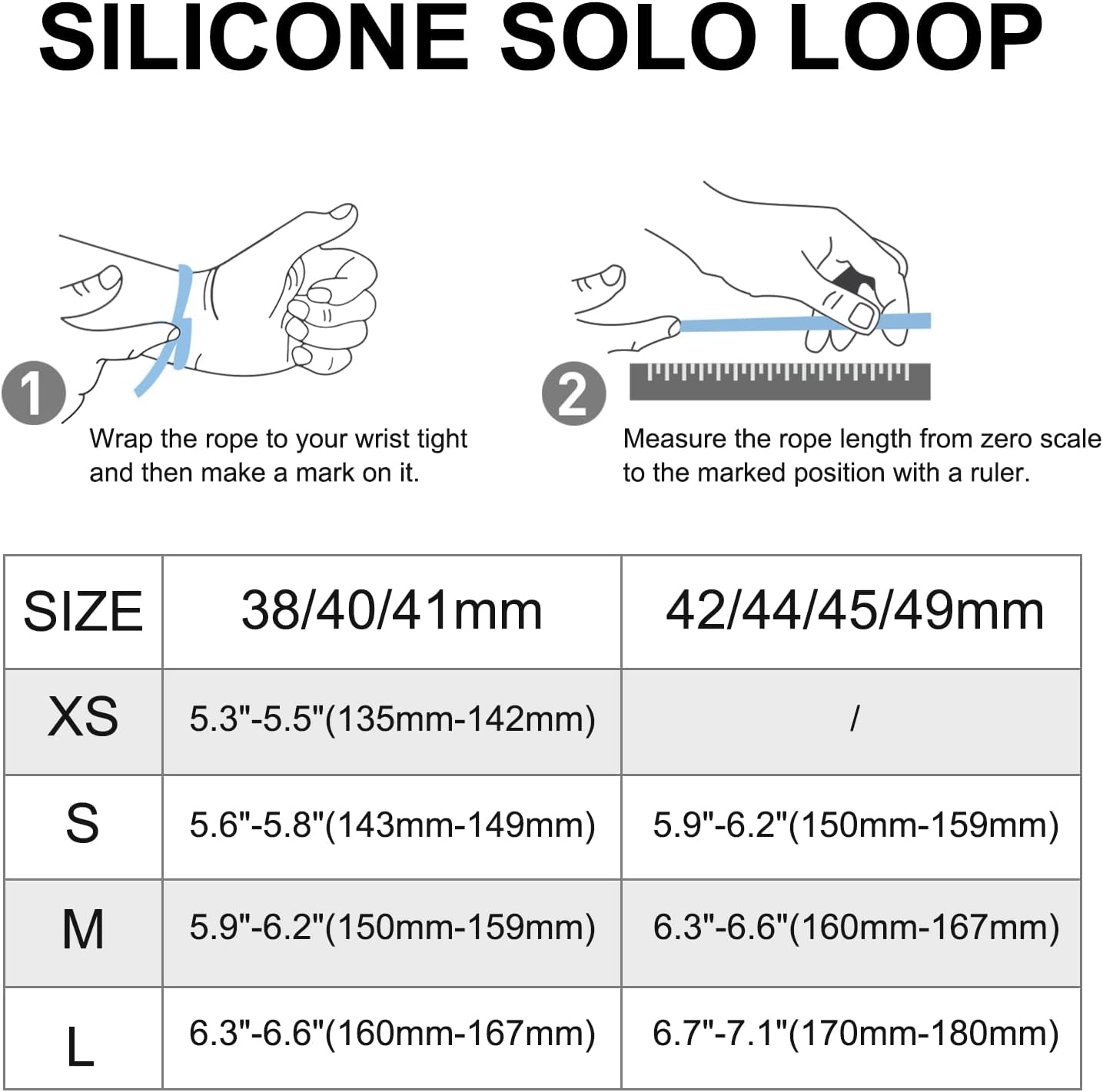 Silicone Solo Loop Bands Compatible with Apple Watch Band 38mm 40mm 41mm 42mm 44mm 45mm 49mm, Stretchy Silicone Elastic Sport Strap Compatible for iWatch Series 8/7/6/5/4/3/2/1/SE Ultra