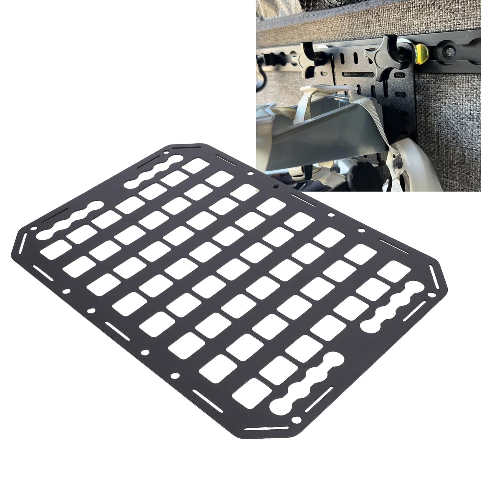 Panneau de Lit de Camion en Aluminium, Système de Rangement Molle Léger avec Mécanisme de Verrouillage pour Rail en L, Compatible avec Les Berlines, SUV, Pickups, Camions,