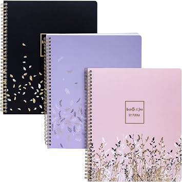 Pukka Pad, Letter Size Rochelle & Jess Jotta Notepad 3 Pack 11 x 9.2in Twin Wire Bound Notebook with 200 Pages of 80GSM Paper Features 3-Hole Punch Margins and Perforated Edges
