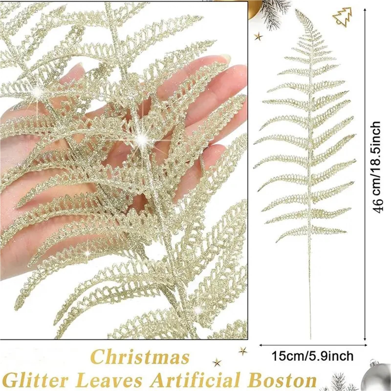 Weihnachten glitzernde künstliche Tannennadeln, Blätter
