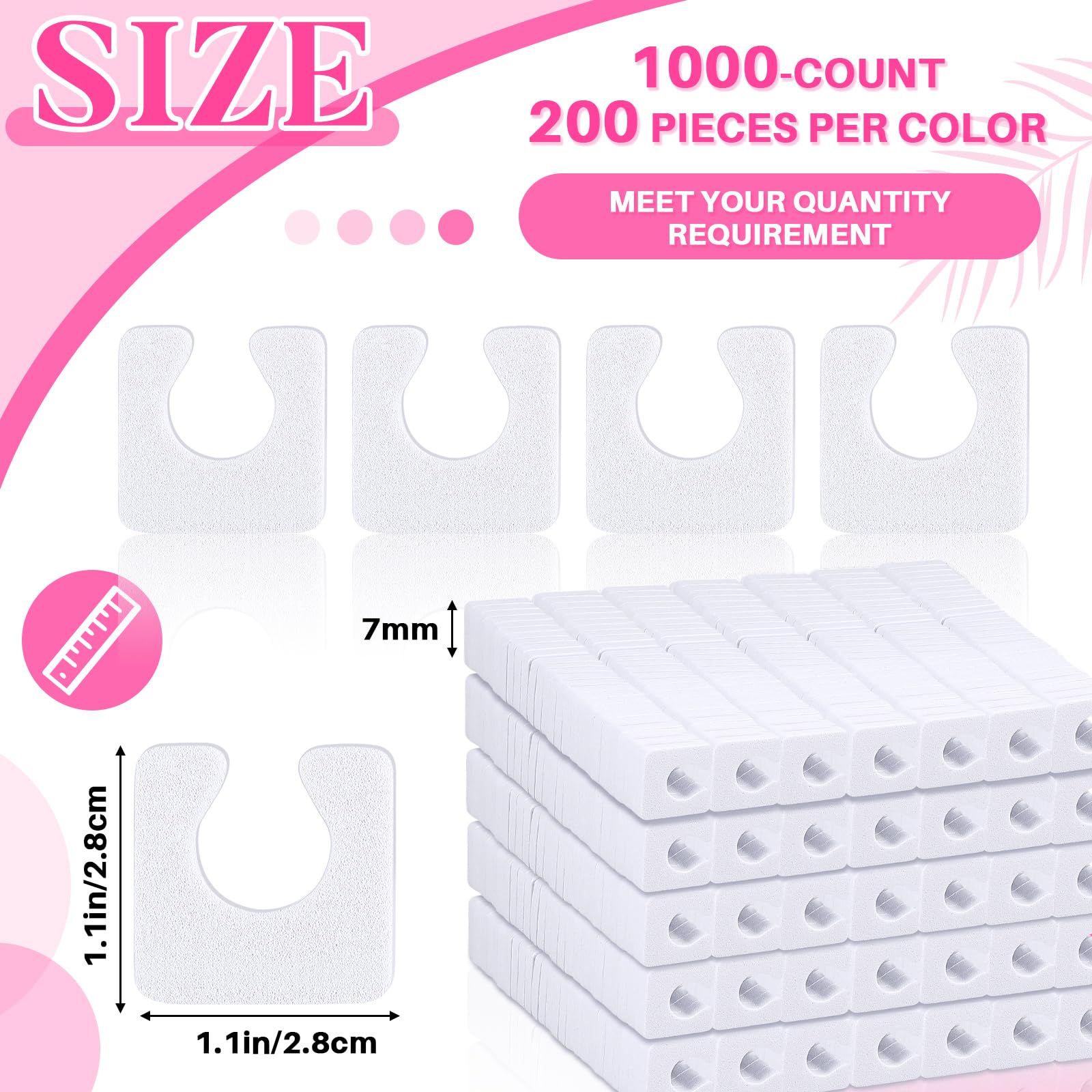 Mumufy 1000 separadores individuales de dedos de pedicura, espaciadores de espuma suave, cómodos separadores de dedos de los dedos, pedicura para mujeres, hombres y niñas, manicura de pies, esmalte de