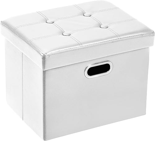Miniatura 64 de COSYLAND - Reposapiés u otomano con almacenamiento plegable de piel, con agujero para agarrar, para habitación, tamaño pequeño, rectangular, 17 x 15