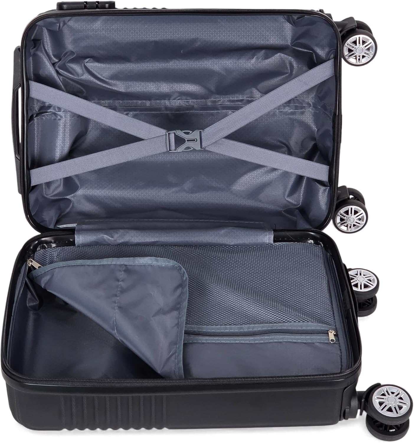 Trolley 10 kg Valigia Rigida Bagaglio a Mano 52x34x20 cm 4 Ruote Doppie Rimovibili Girevoli 360° Guscio in ABS Leggero e Resistente Unisex per Viaggi in Famiglia e Lavoro Offerta Mod.1186 (Fantasia 2)