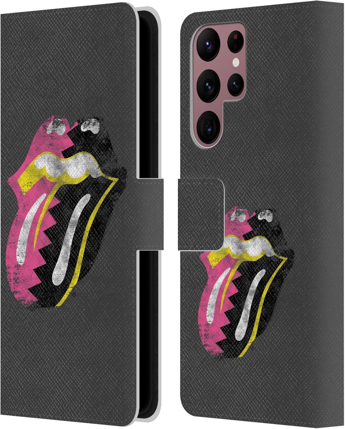 Head Case Designs Officially Licensed The Rolling Stones Girls Pop Art Tongue Solo Albums Leather Wallet Case Compatible with Samsung Galaxy S22 Ultra 5G