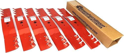 MowerPartsGroup (6) Cuchillas de corte de mantillo compatibles con Cub Cadet 54" RZT 742-0677, 942-0677