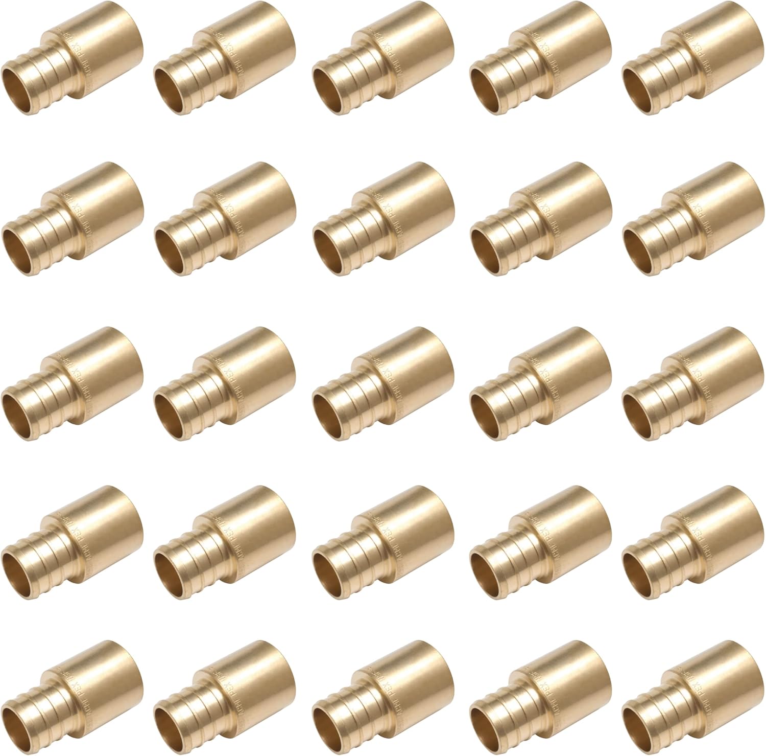 SharkBite 3/4 Inch Crimp MNPT Male Sweat Adapter, Pack of 25, Brass Plumbing Fittings, PEX Pipe, UC608LF