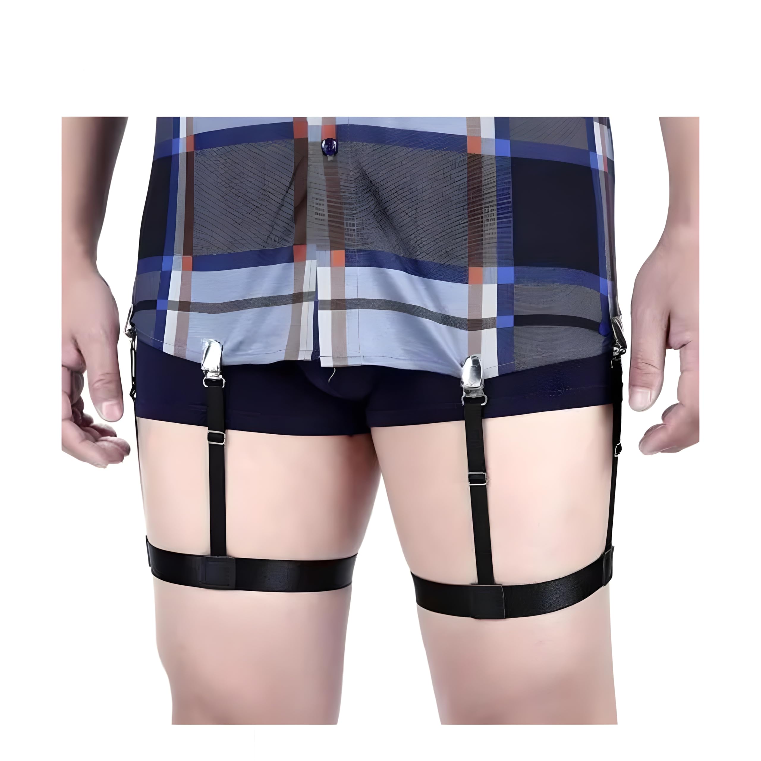 builderg Suspender Straps with Adjustable Buckles, men's Shirt Stays Adjustable Elastic Shirt Garters with Locking Non-Slip Clips pair 1-picture-28