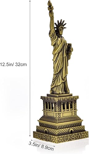 Miniatura 2 de ESHATO Estatua de la Libertad de Estados Unidos de 12 pulgadas, escultura de la ciudad de Nueva York, Isla de la Libertad, figura coleccionable de