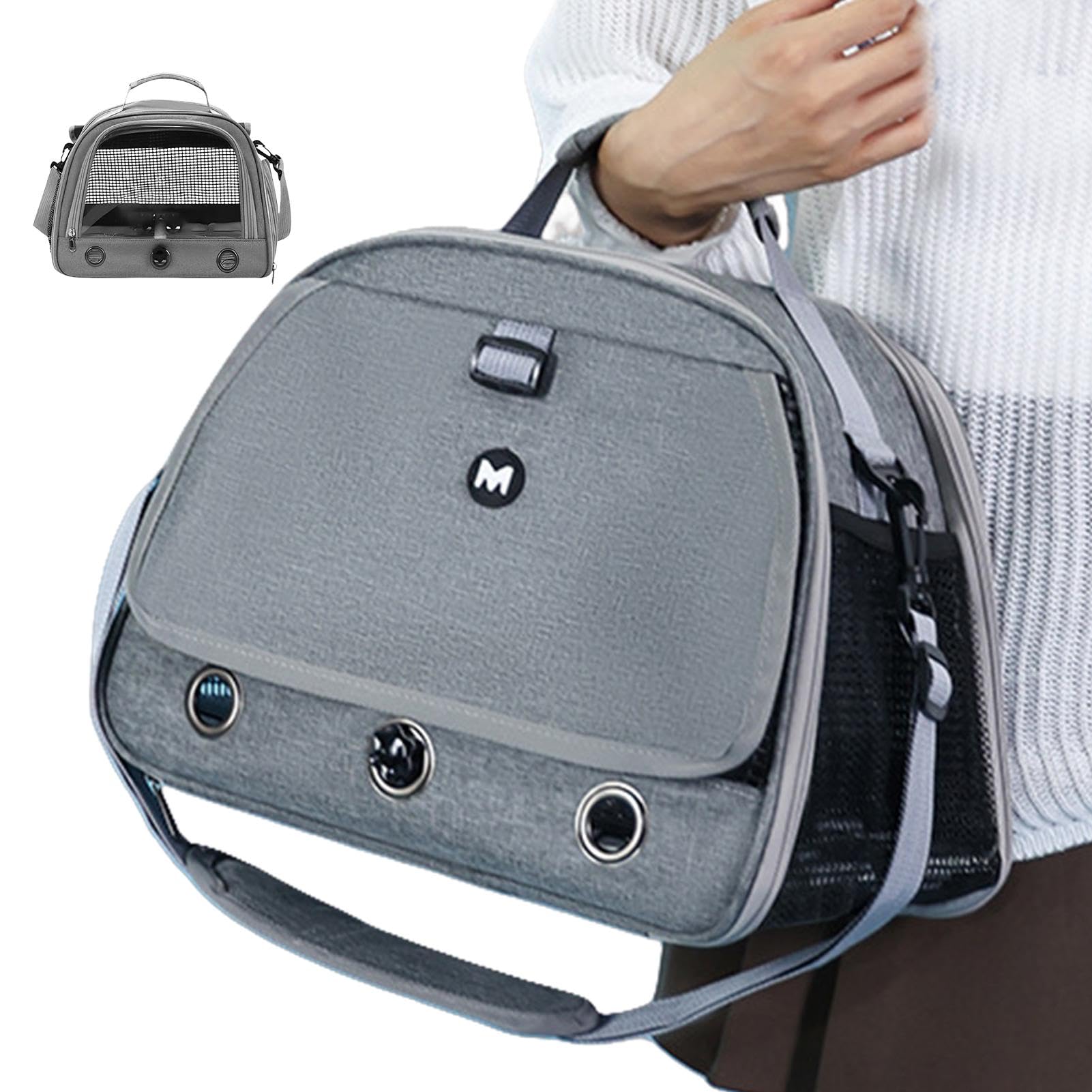 Bolsa transportadora transpirable con cremallera, transportador portátil para pájaros, mochila para pájaros con perca, cuerda y bandeja para loros, periquitos, guacamayos, cacatúas, jaula acrílica par