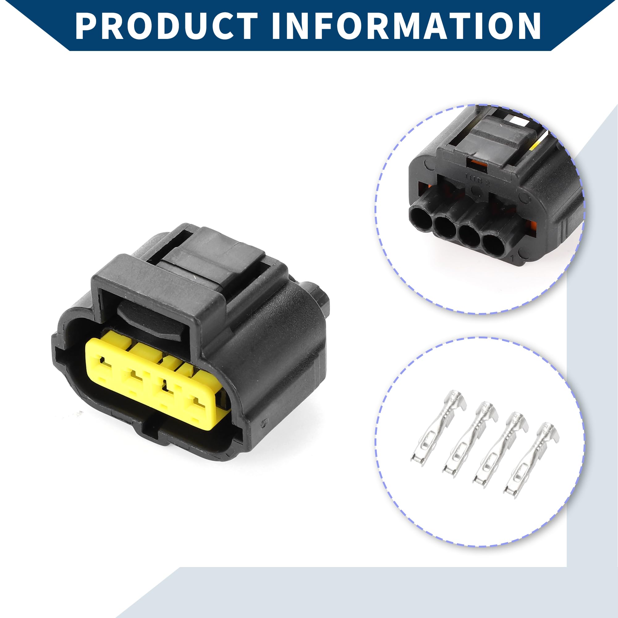 Hihaha Connecteur De Capteur De Position De Papillon Des Gaz Tps Pour Toyota Crown Camry Connecteur De Borne Femelle Interne Série En Plastique Étanche 1,8mm 1 Ensemble Noir 4 Broches