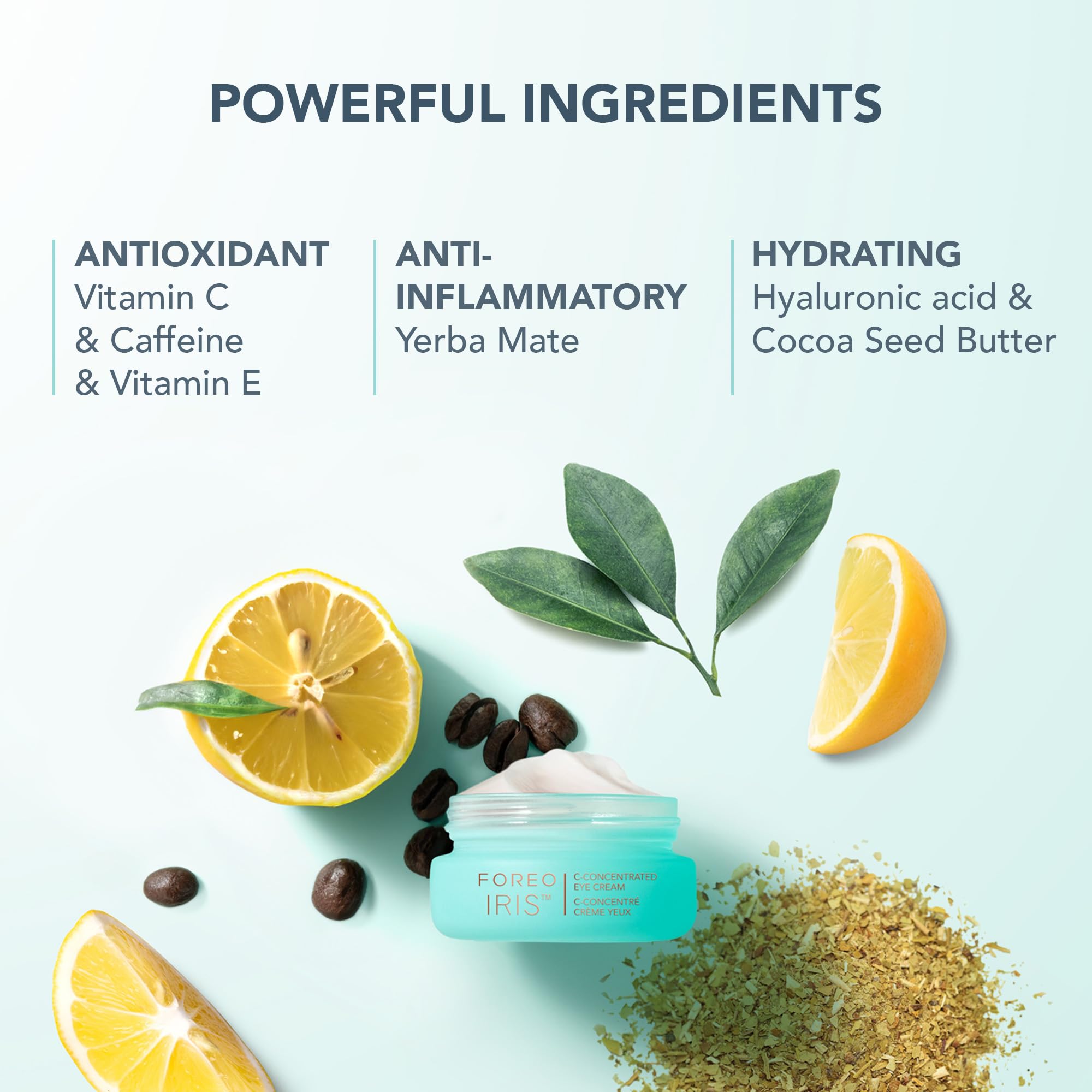 FOREO Hydrate & Brighten UFO 3 LED Set - Face Mask Skincare Device + 14 UFO Activated Masks + IRIS C-Concentrated Brightening Eye Cream, 0.5 Oz - Face Moisturiser