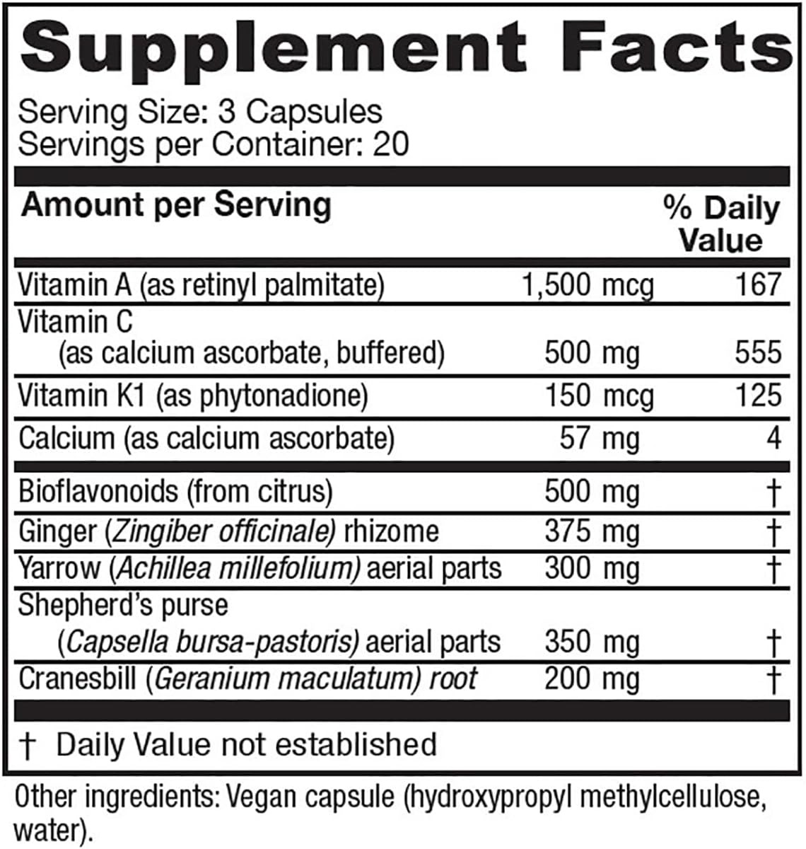 Vitanica Slow Flow, Menstrual Flow Support, Vegan, 60 Capsules - Image 2