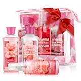 Bath Gift for Women and Girls, Japanese Cherry Blossom Spa Set With Natural Extracts, 3PCS Set - Shower Gel, Lotion, Mist, Personal Self Care Kit, Body Care Travel Set