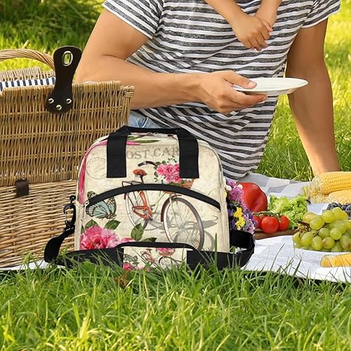 Miniatura 7 de Bike Rose Lunch Bag Women Lunch Box for Women Adult Men Reusable Cute Lunch Box Tote Cooler Bags Insulated Portable Lunch Containers for Work,