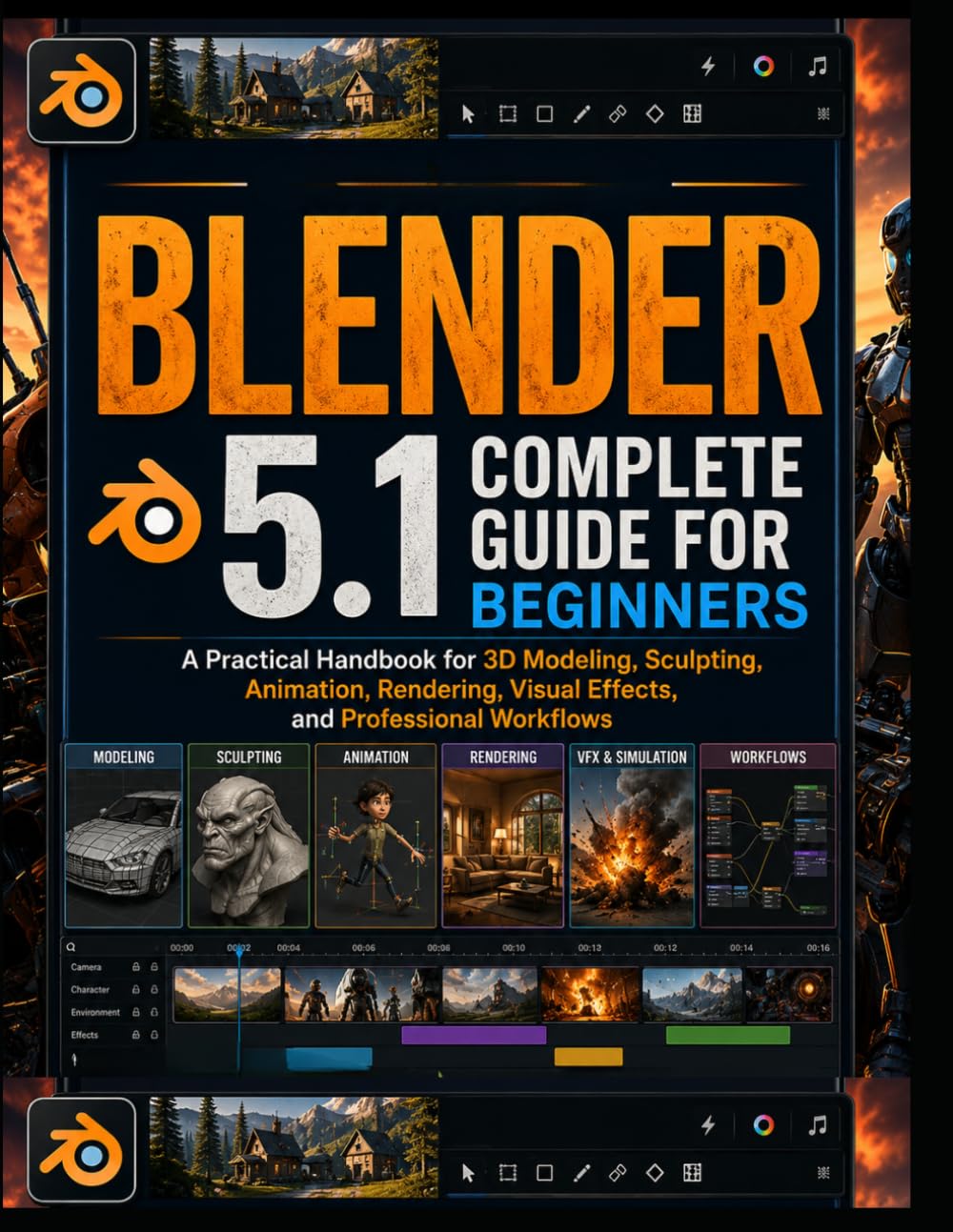 Blender 5.1 Complete Guide for Beginners: A Practical Handbook for 3D Modeling, Sculpting, Animation, Rendering, Visual Effects, and Professional Workflows