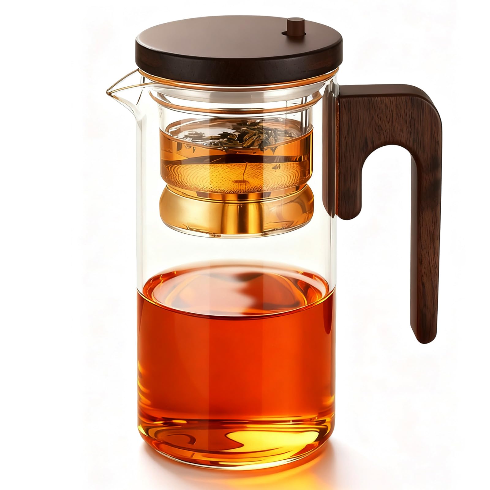 Tetera de cristal 800 ml colador de té borosilicato separadora de agua para té suelto transparente